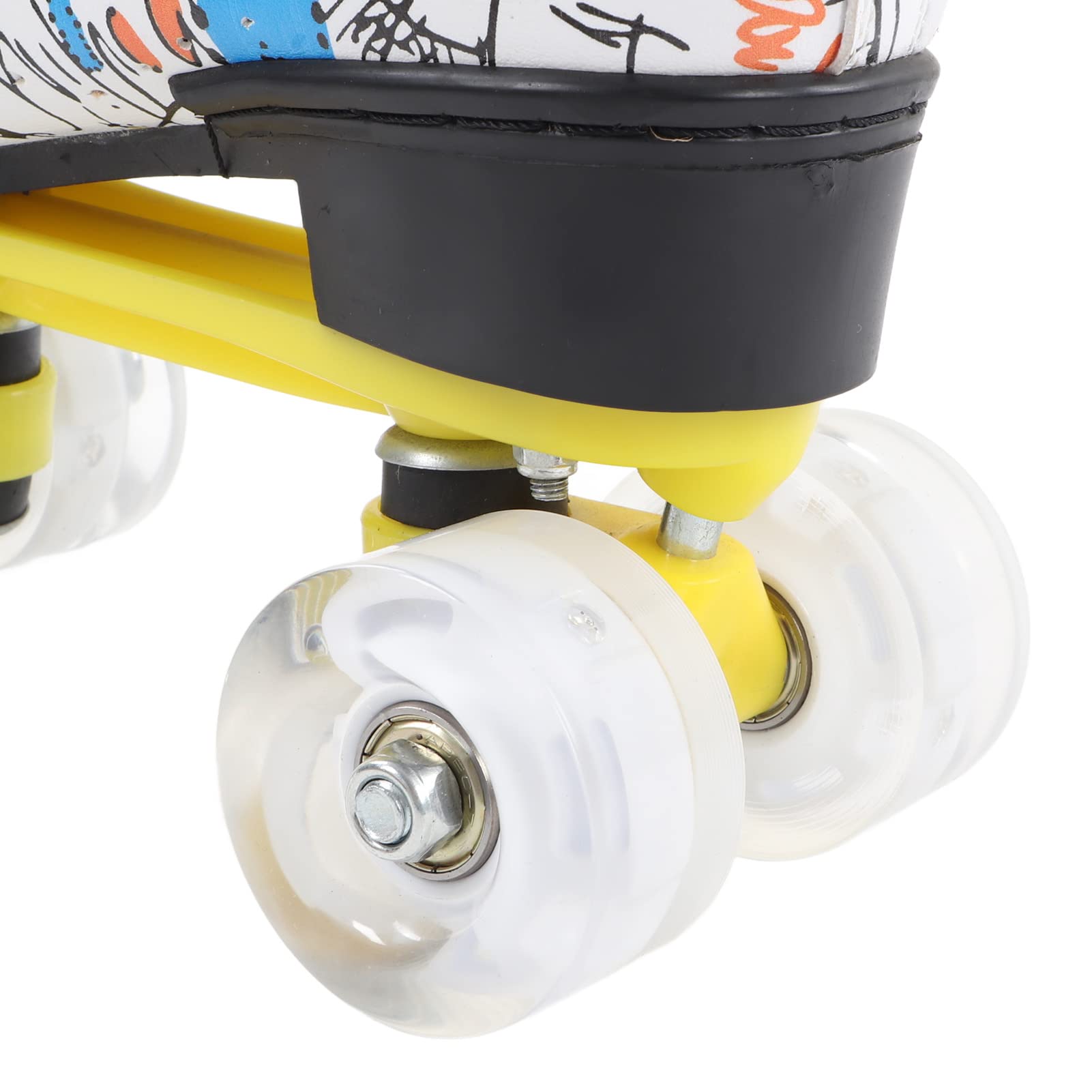 Patines de Doble de 4 Ruedas Zapatos de Patinaje con Graffiti Blanco para Niños Adultos Talla 38 Material Resistente y Duradero Diseño Cómodo y Transpirable Patinaje en