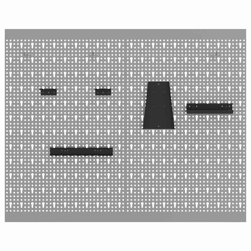 Juego de 2 paredes para herramientas, 100 x 80 cm, soporte para herramientas para taller, pared perforada para montaje en pared de madera y acero, sistema de organización para garaje