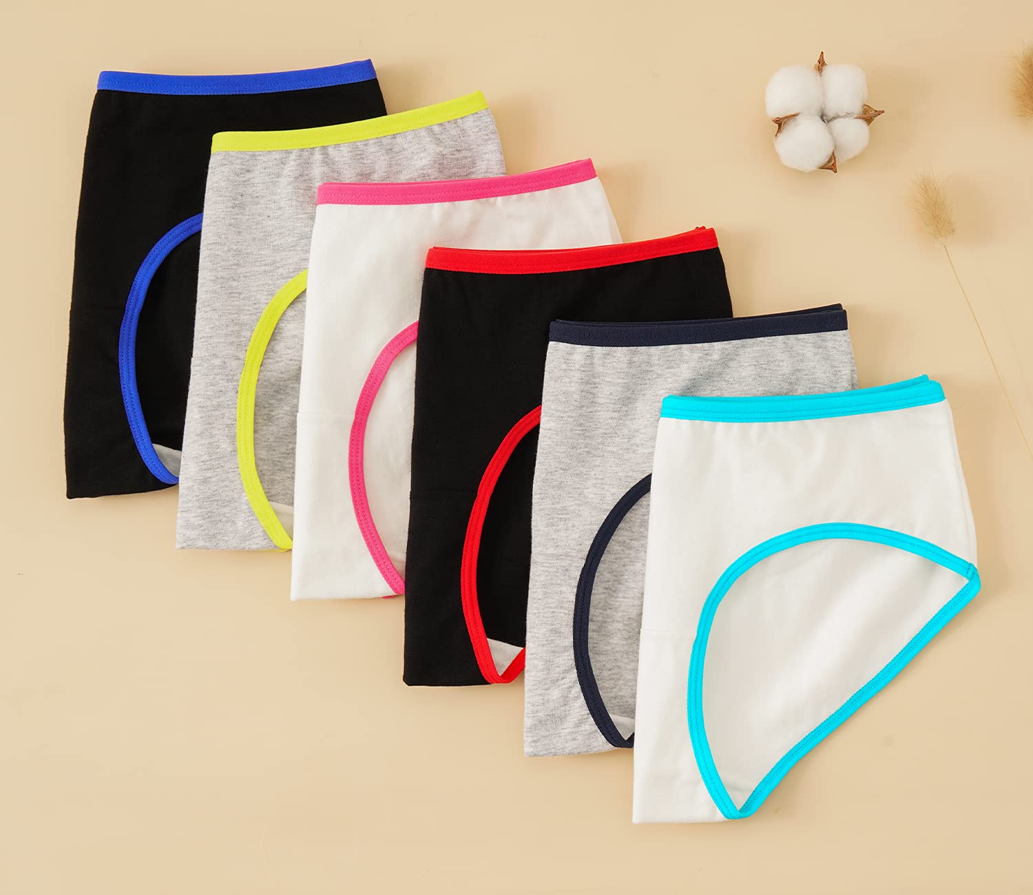 INNERSY Mutande Ragazza Adolescenti in Cotone Morbidi Slip Vita Media Intimo 10-16 Anni Pacco da 6