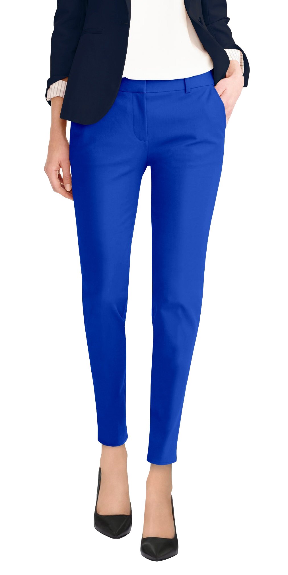 Hybrid & CompanyWomens Super Comfy Flat Front Stretch Trousers Chino Pants