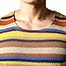 JOGAL Mens Rainbow Striped Sleeveless Shirts Multicolored Casual Tank Tops Brown Small