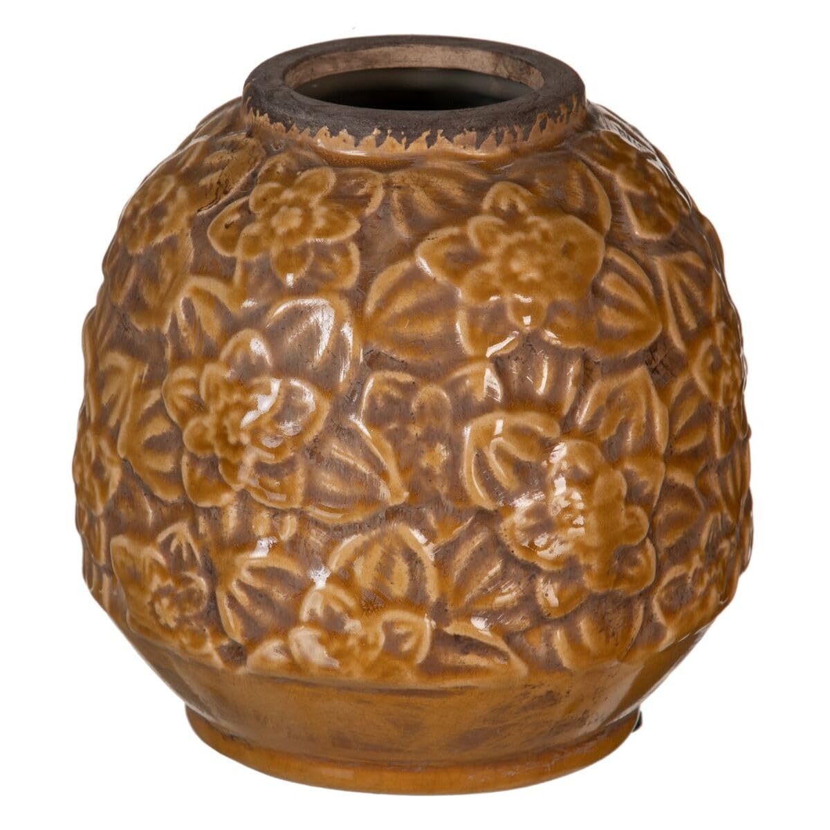 BigBuy Home Vase Brown Ceramic 16.5 x 16.5 x 16 cm