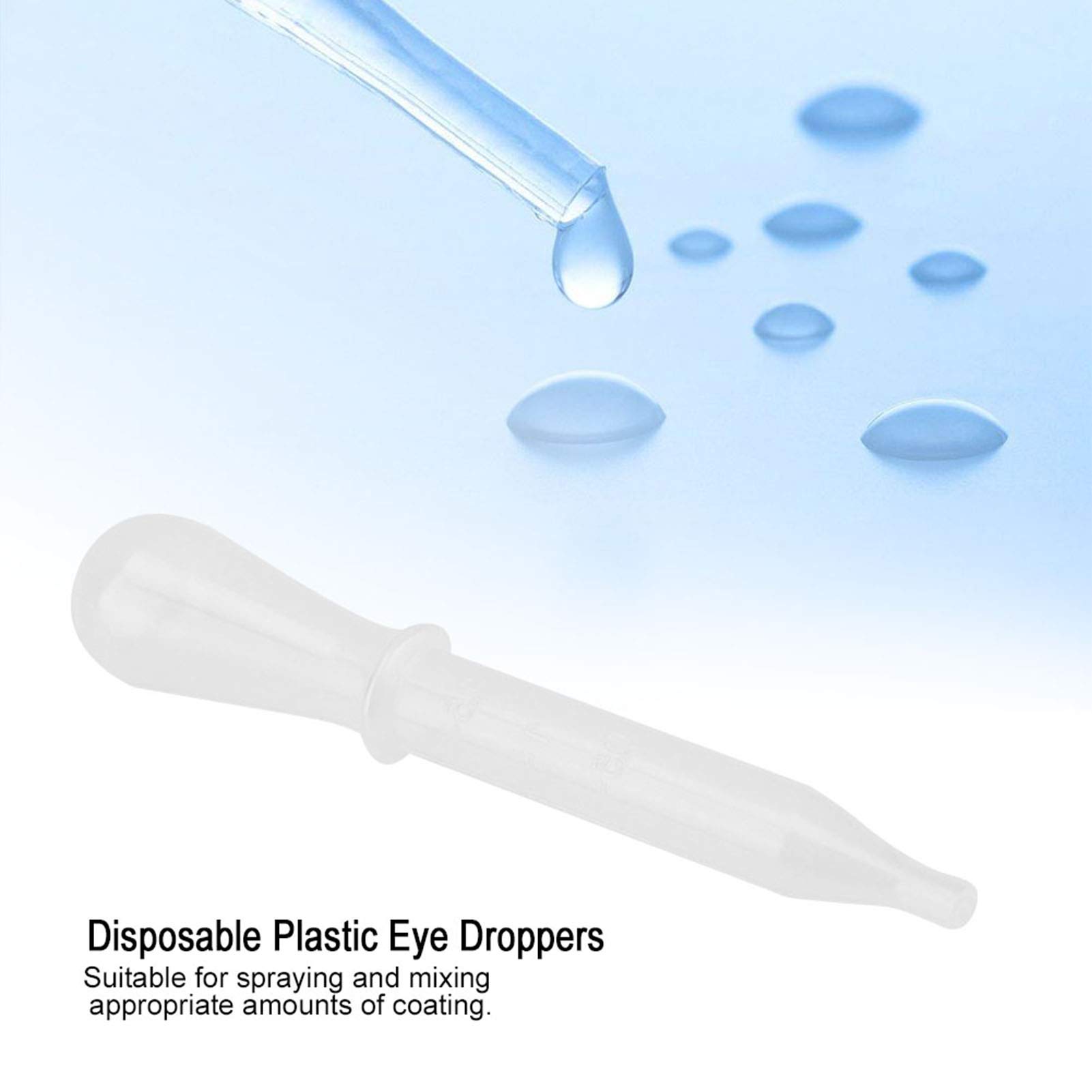 FLEXMAN 100Pcs Disposable Pipettes Dropper, White Plastic Pipettes Droppers Pippettes Pippets for Spraying and Mixing Appropriate Amounts of Coating