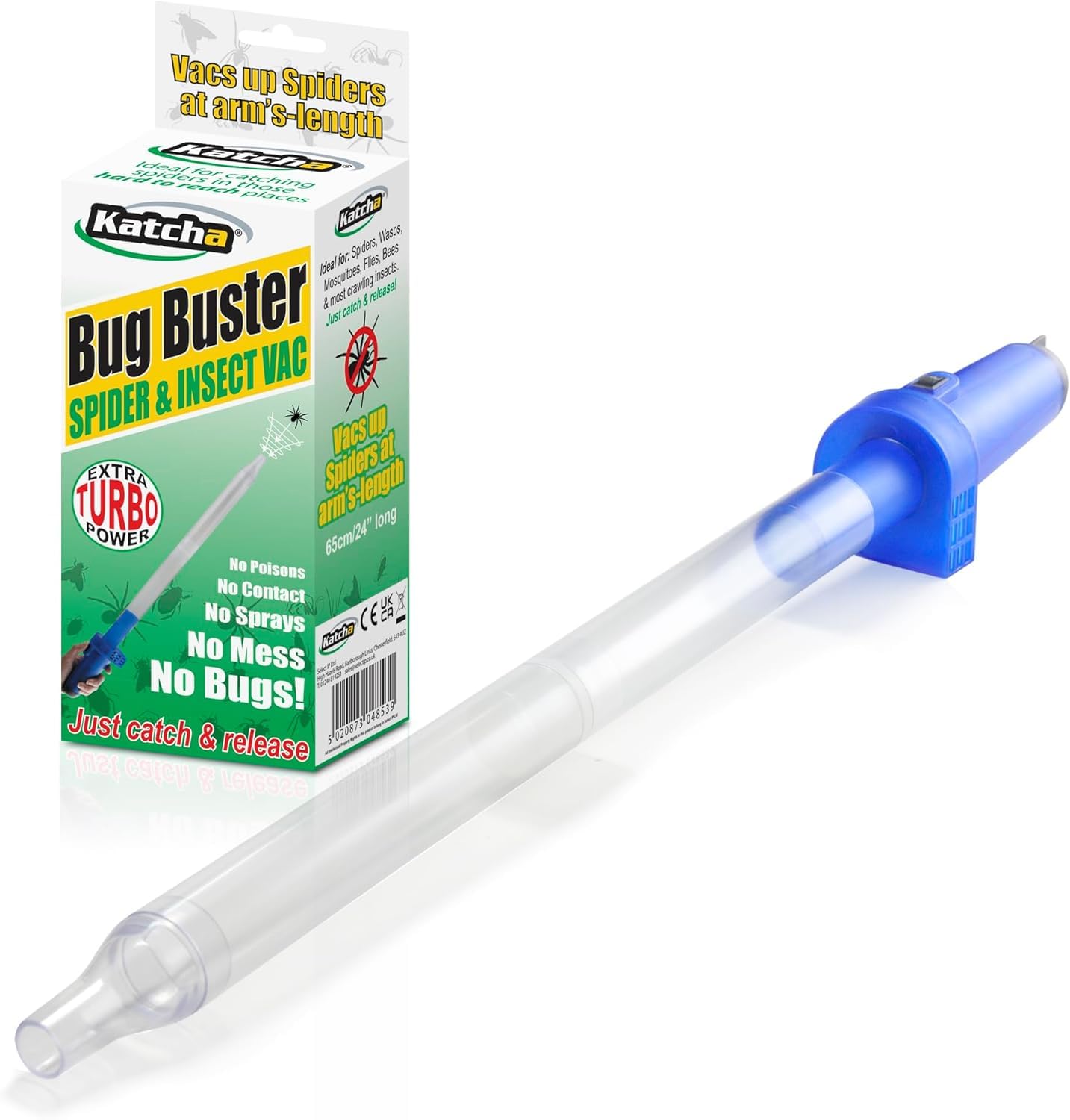 Katcha® Bug Buster Spider Vacuum Blue! - Vac's/ up live bugs!! remove spiders from Easily without your home touching them! - UK's Number 1 Spider Catcher Vacuum