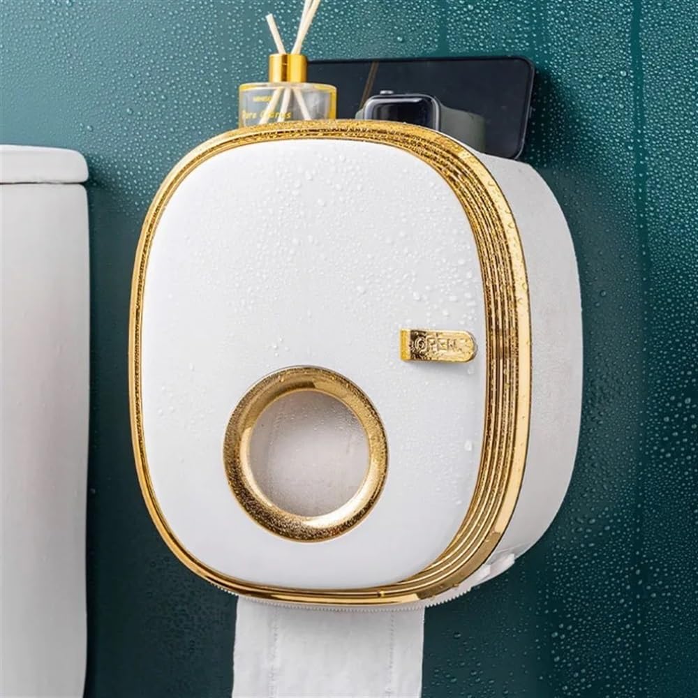 Dispenser di asciugamani di carta, scatola di fazzoletti, dispenser di tovaglioli a parete for bagno, cucina, ufficio e toilette(Gold)