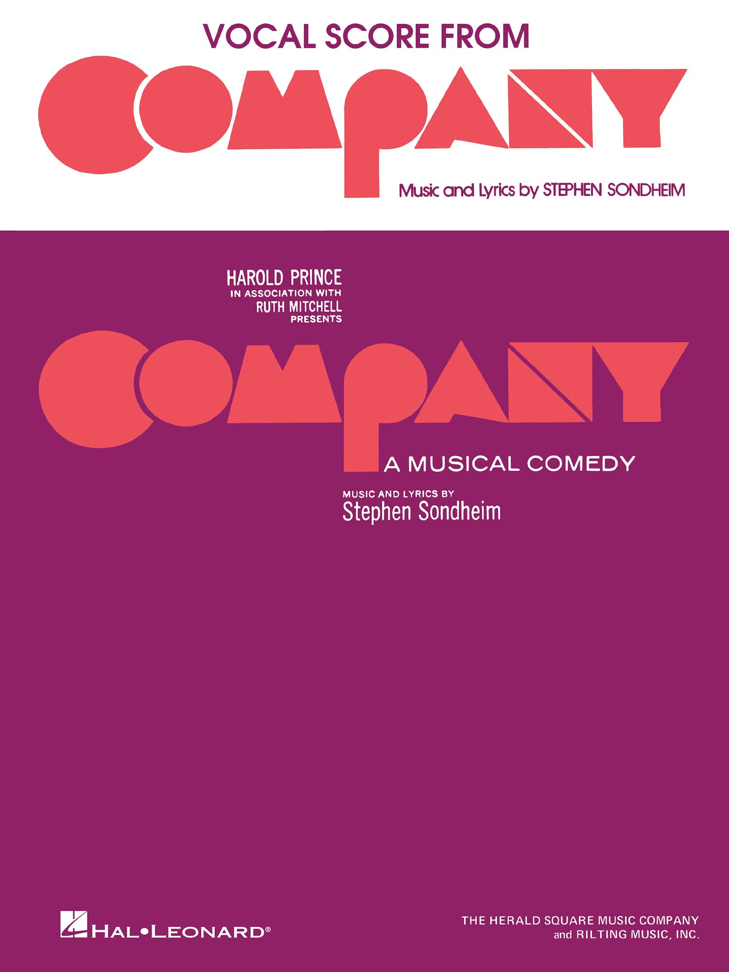 Company Piano, Voice, Guitar Music Sondheim Hal Leonard