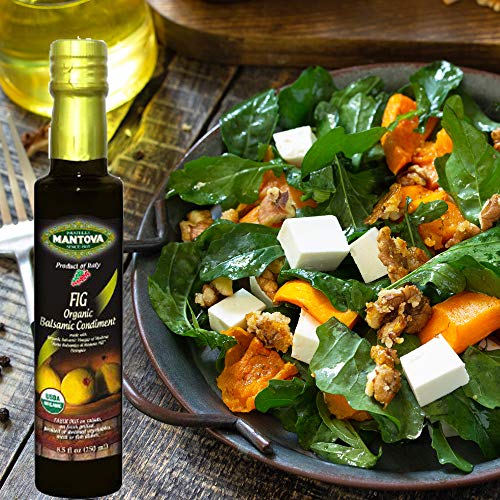 Mantova Organic Fig Balsamic Vinegar Of Modena, Perfect For Salad Dressing, Pasta Salad, Ice Cream And Cocktails, 8.5 Oz #TOP4