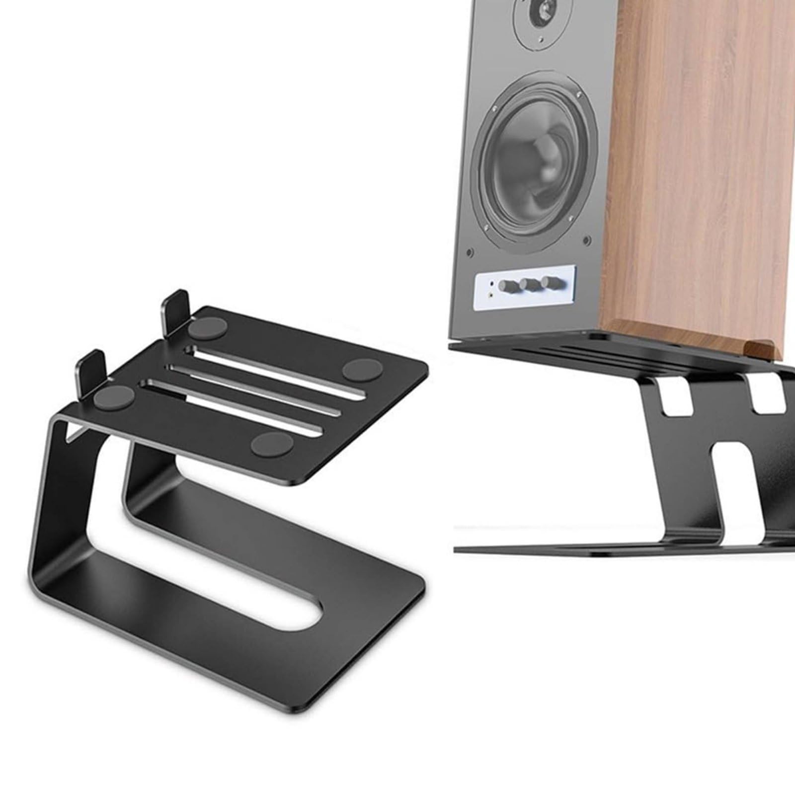 Support d'Écran Moniteur Réhausseur Enceinte Bureau Structure Métal avec Patins Antidérapants et Légère Inclinaison pour Fidélité