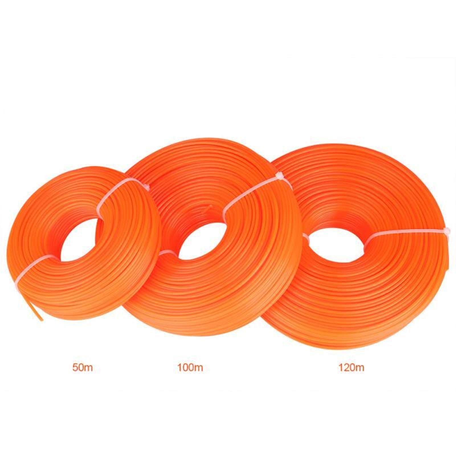Linea Trimmer 2.4mm Trimmer Cavo di Nylon Filo Rotondo String Benzina Grass Trimmer Garden Tools LiMePng (Size : 120m)