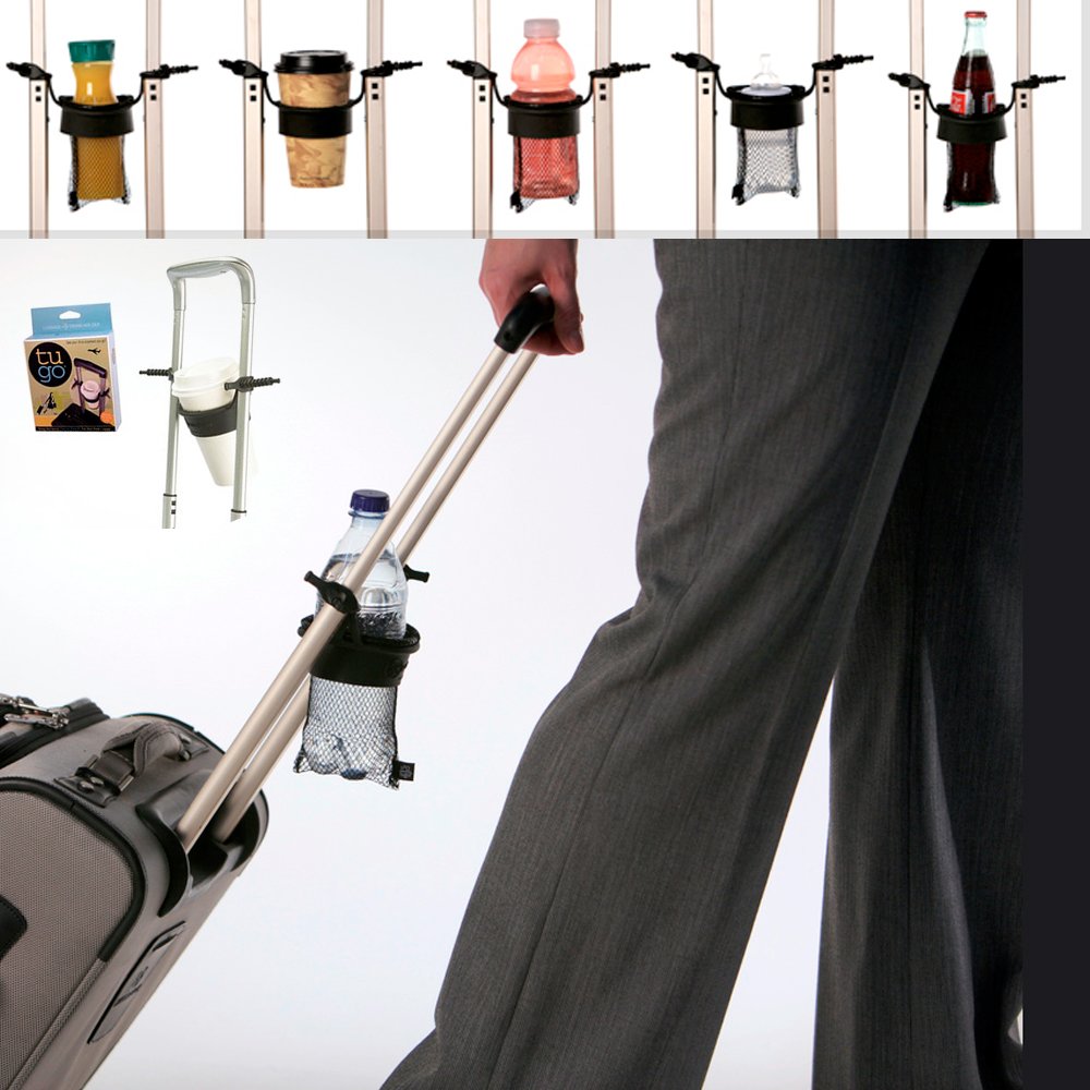 Tugo Luggage Cup Drink Bottle Cans Holder Attaches To Rolling Bags Travel Gift