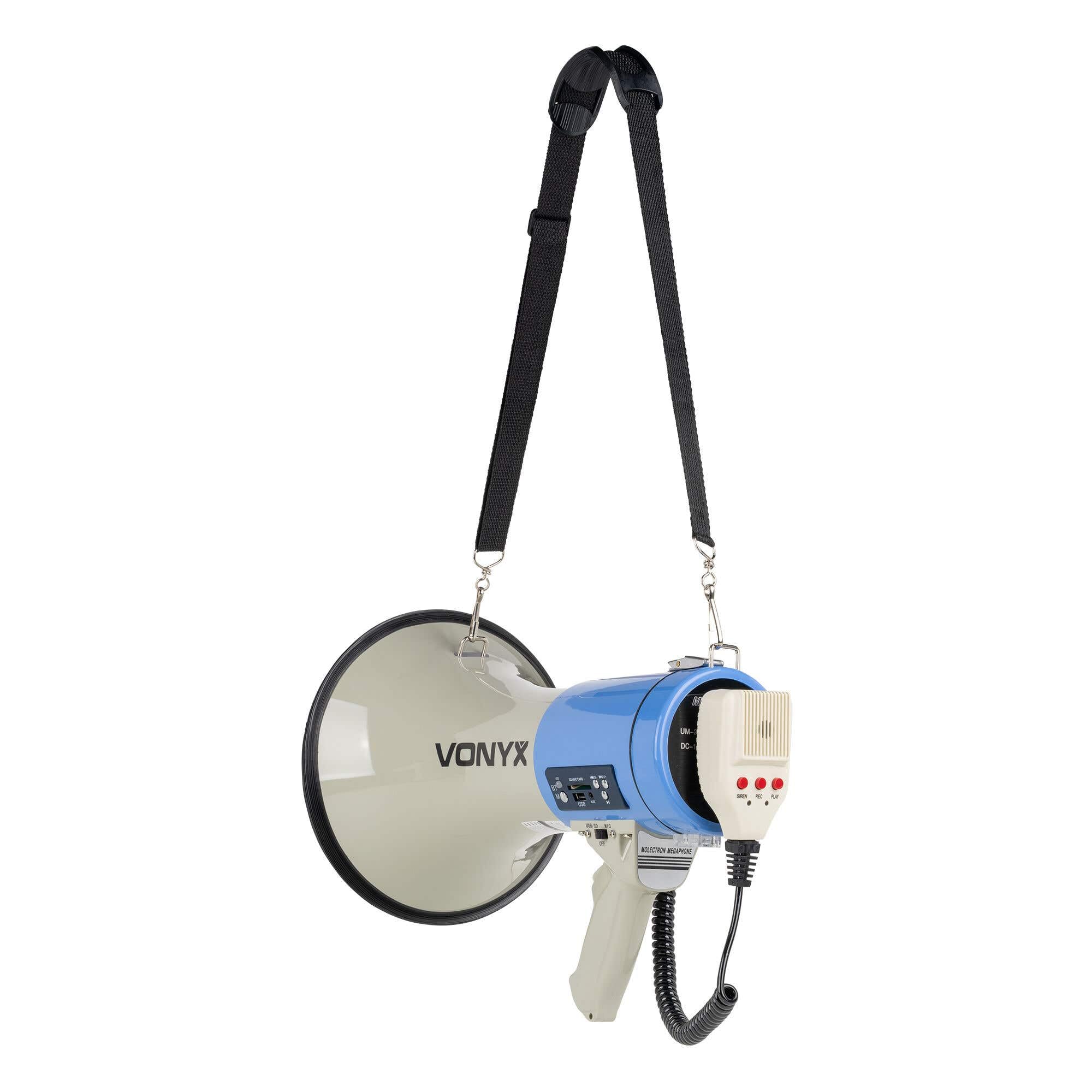 VONYX MEG060 60W Megaphone with Handheld Microphone & Siren - High