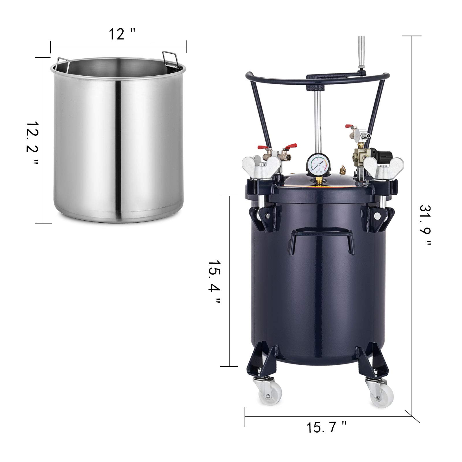 Buy VEVOR Pressure Paint Pot 8 Gallon (30 liters) Pressure Pot Tank