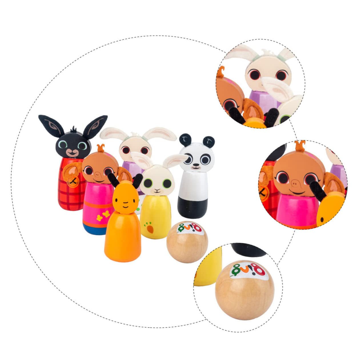 Sosoport Jeu de Bowling en Bois pour Garçon et Filles 1 Set, Animaux