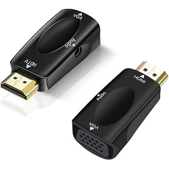 VIEVRE 2 x HDMI VGA Adapter HDMI to VGA Adapter for Computer Laptop PC Monitor HDTV Black