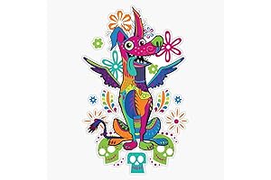Day of The Dead: Coco Dante Vinyl Dog Bumper Decal 5" Bumper Sticker