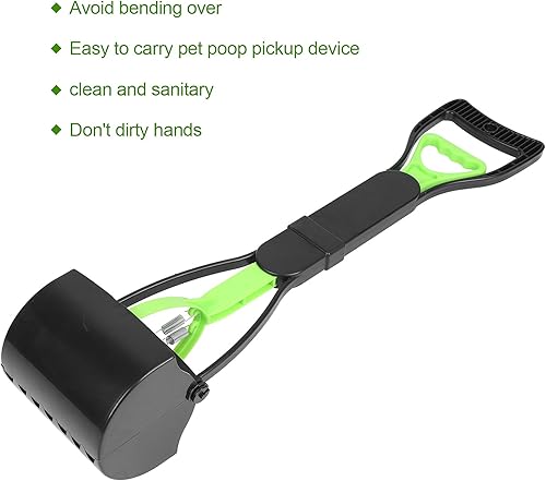 Miniatura 7 de Cuchara plegable para excrementos de mascotas, mango largo, pala de mandíbula estable, fácil para excrementos de mascotas pequeñas, recoger desechos