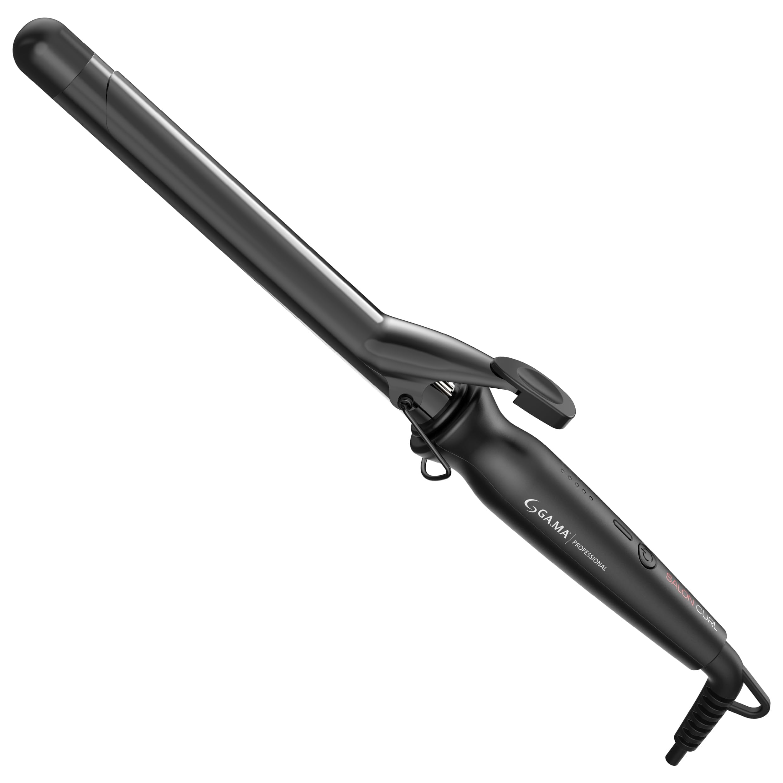 GA.MA Salon Curl Silk Chrome Titanium Curling Iron for Classic Curls, 1 Inch Barrel, Quick Adjustable Heat, Anti-Frizz, Dual Voltage, Auto Shut-Off