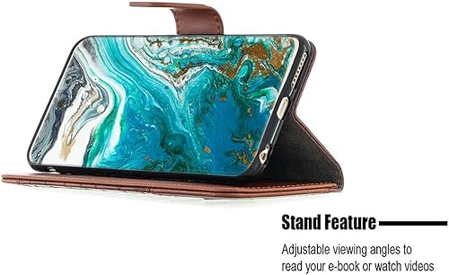 Miniatura 2 de Case Compatible with Celular Kalley Element 5+Plus Phone Case Flip Stand Cover Stitching Style Wallet Case Brown