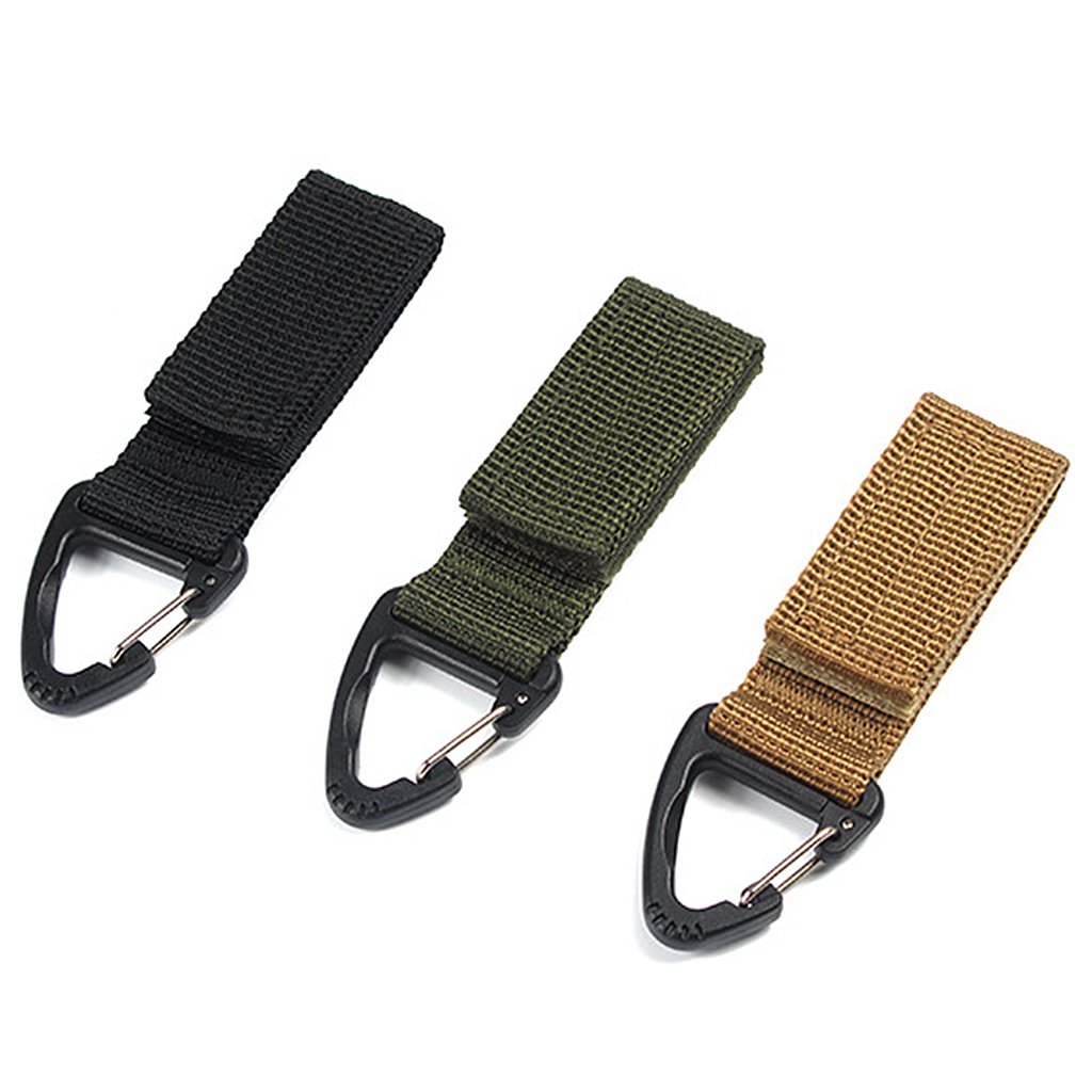 Outdoor Hiking Nylon parciany plecak trójkątny wiszący hak czarny
