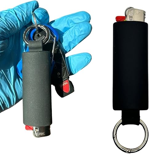 Llavero con soporte para encendedor con clip de resorte, compatible con encendedores BIC J6 de tamaño completo, encendedor no incluido, llavero más