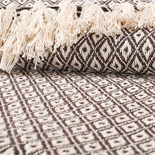 EHC Super Soft Cotton Große Überwurfbezüge Bis zum 2-Sitzer-Sofa oder Doppelbett-Braun – Bild 5