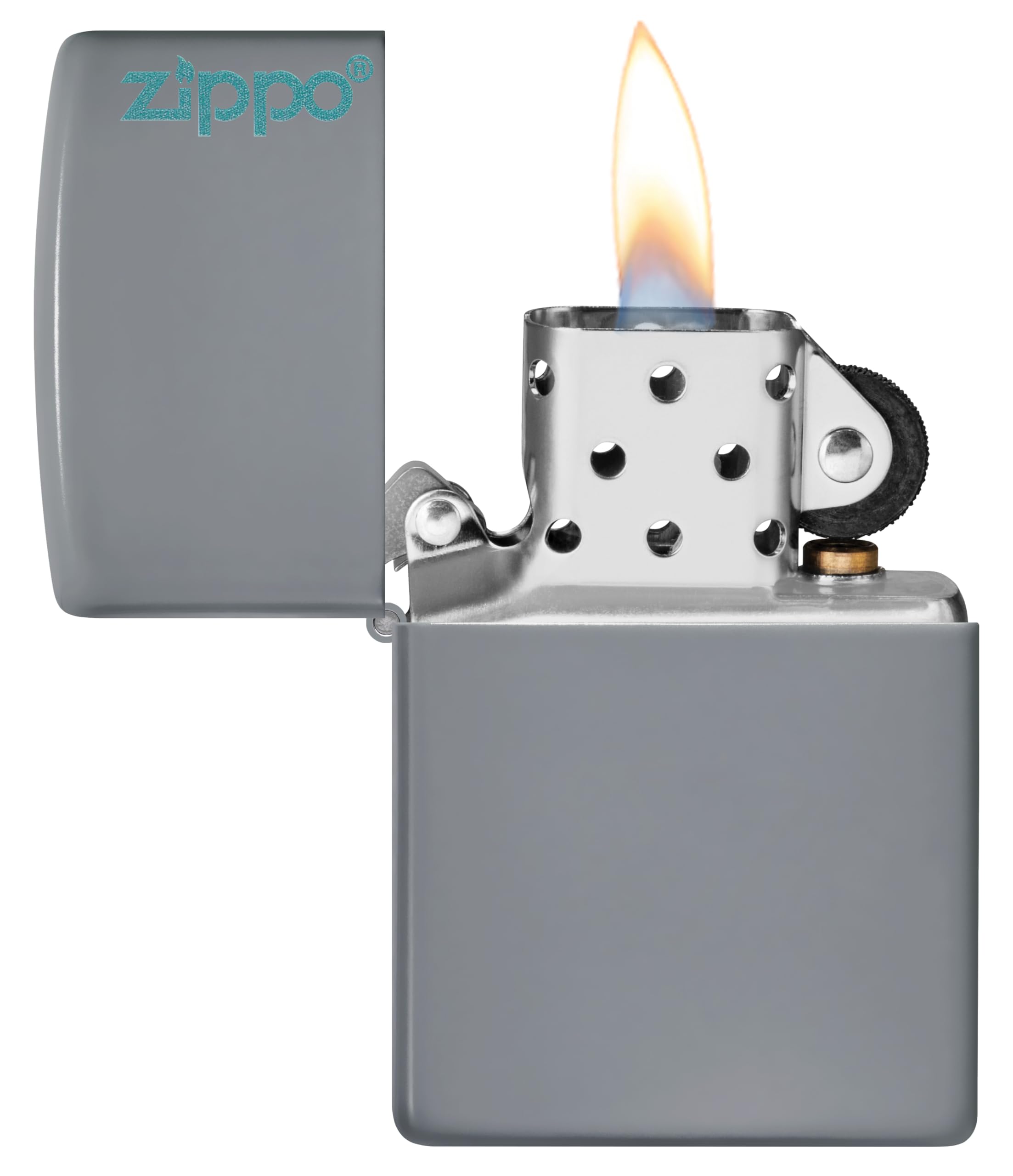 Accendino Zippo® Flame Design 49357, Accendino Antivento Ricaricabile Zippo, Realizzato in Metallo con Caratteristico click Zippo, Color Nero Grigio Rosso, Made in USA, Ottima Idea Regalo