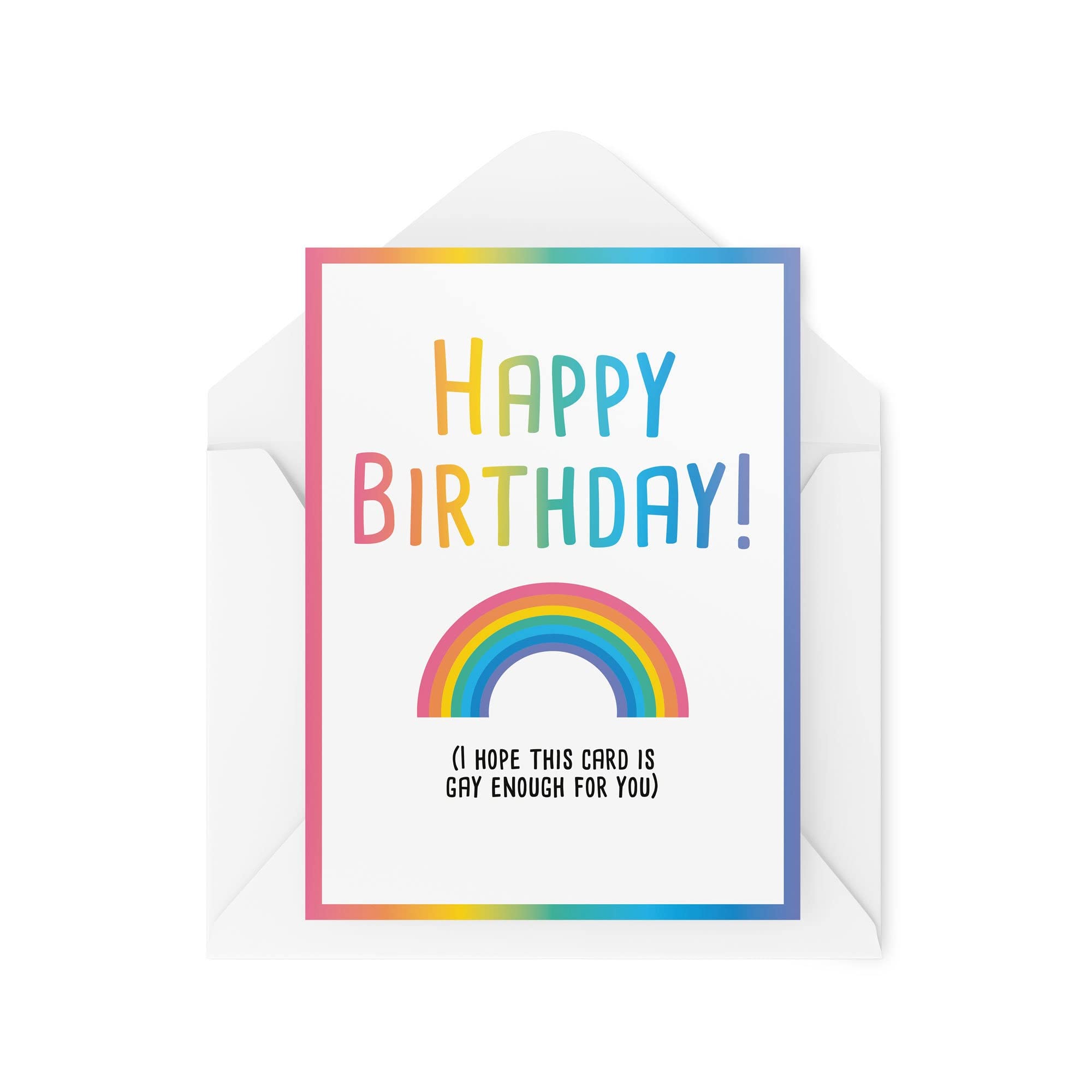 Tongue in Peach Funny LGBTQ Birthday Cards I Hope This Card is Gay Enough Fun Cards for Him Gay Best Friend Fun Card Gay Pride Cards Cute CBH368 White, A5,TIP_Card_CBH368