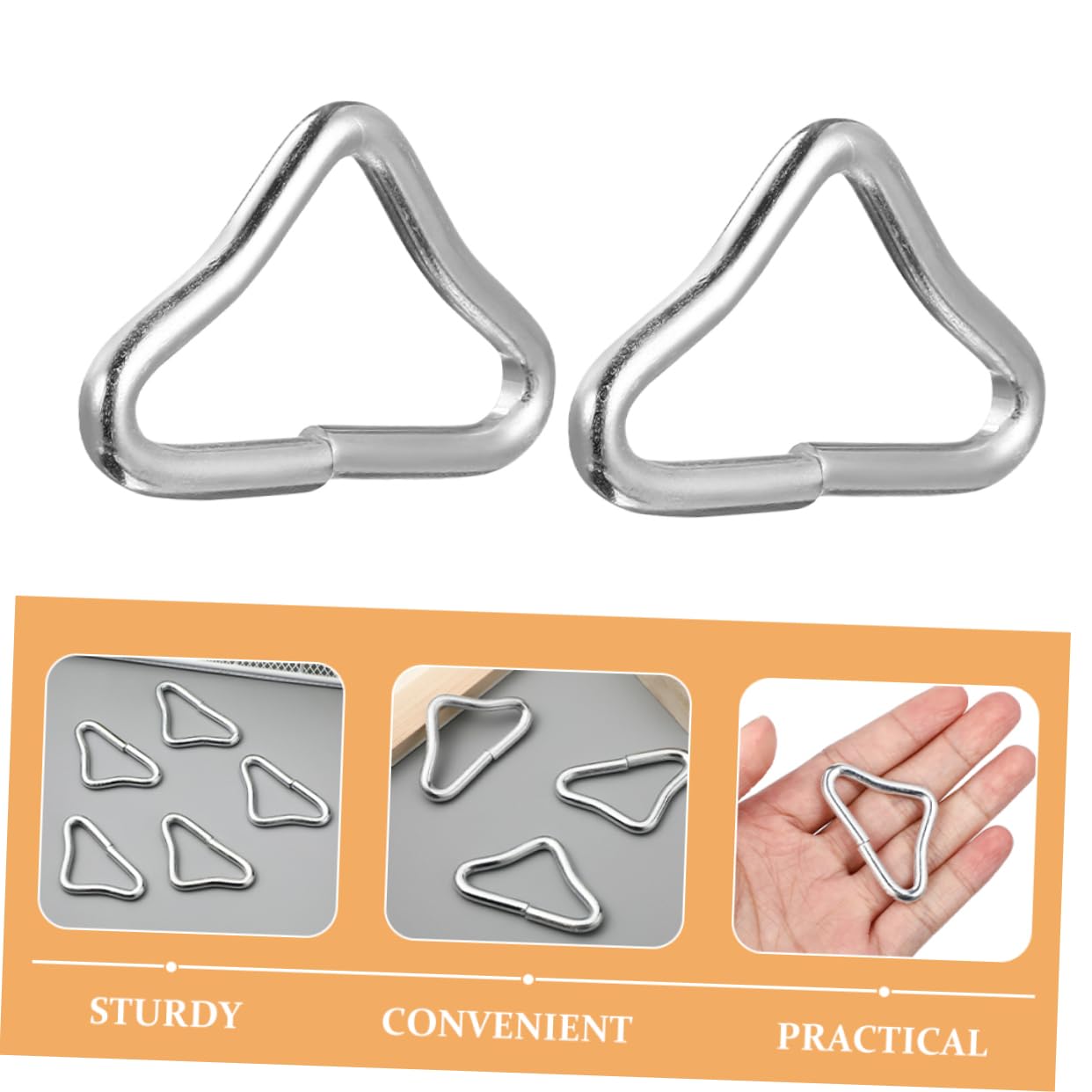 BESPORTBLE 25Pcs Wear Resistant Trampoline Rings Triangle Ring Buckles for Compatible with Various Trampoline Models Enhance Jumping Experience Easy to Use