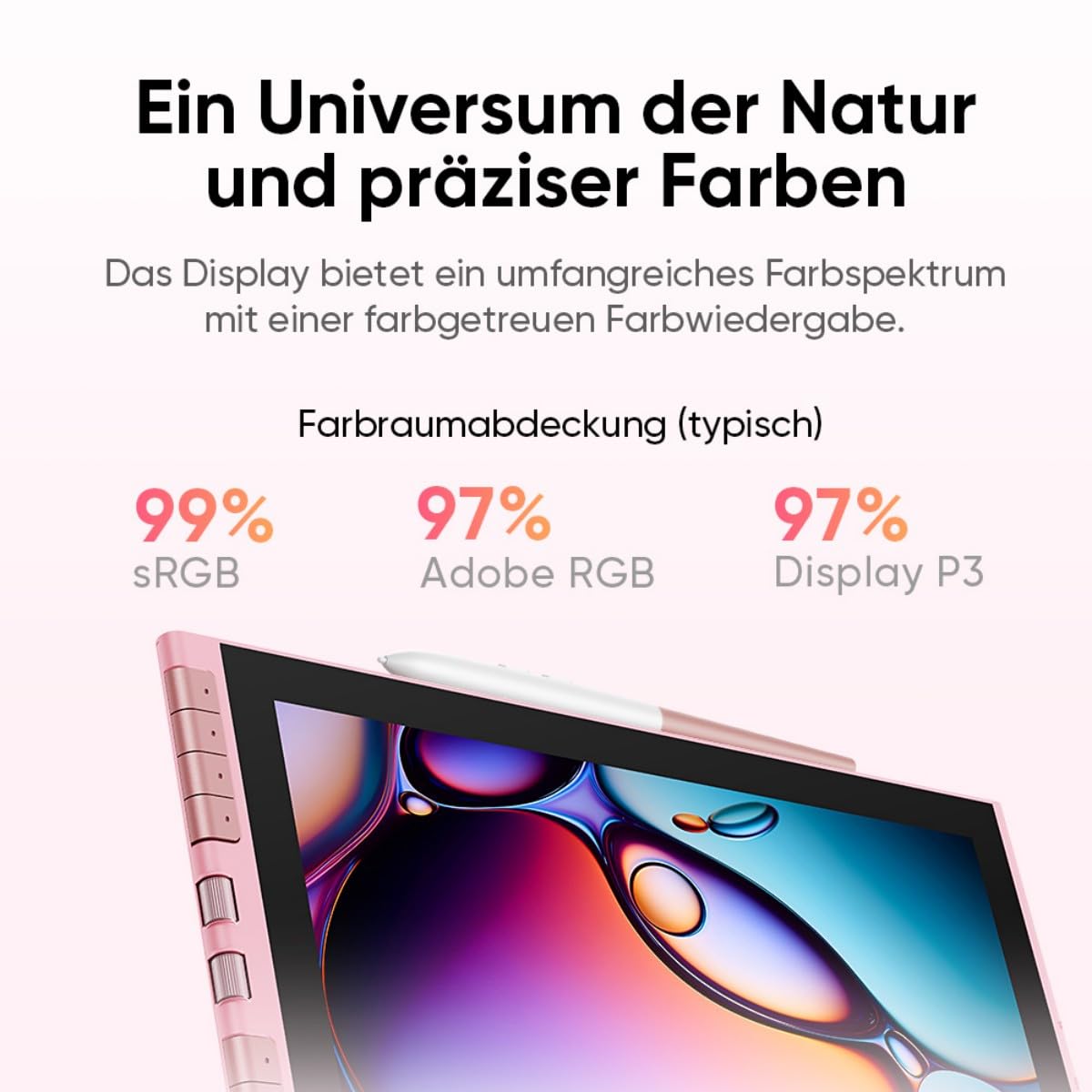 XPPen Artist 12 3rd Grafiktabletts mit Display für PC, 16384 Druckstufen, 8 Schnelltasten, 99% sRGB, 8 bit Farbtiefe, Digitales Zeichentablett kompatibal mit Win, Mac, Linux, Android