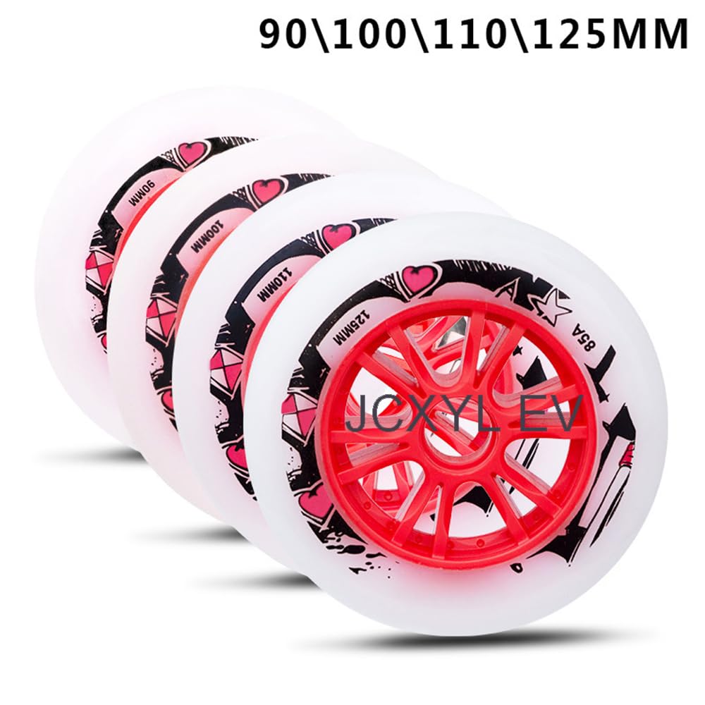 Ruote per Pattini in Linea da 90 mm, 100 mm, 110 mm e 125 mm, 85 A, per Pattinaggio di velocità Indoor e Outdoor, di Ricambio, Confezione da 6