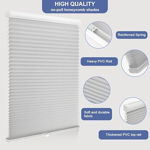 Miniatura 3 de MYshade Persianas celulares sin cordones para ventanas de interior, con celda de panal, de 1.5 pulgadas, persianas de acordeón, fáciles de levantar,
