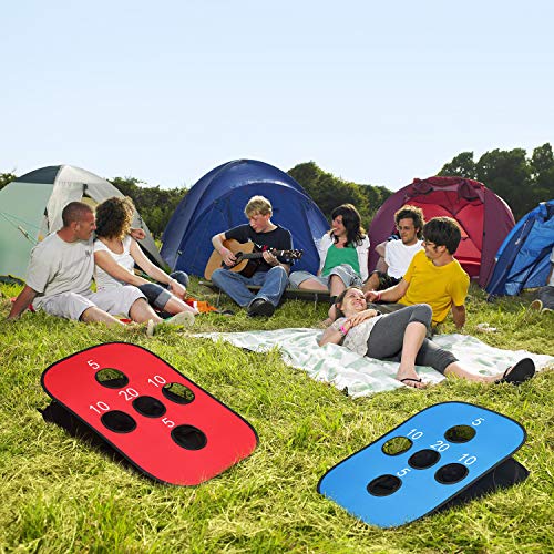 G4Free Portable Collapsible 5 Holes Cornhole Game Set With 8 Bean Bags Toss Game Size 3Ft X 2Ft For Camping Travel #TOP5