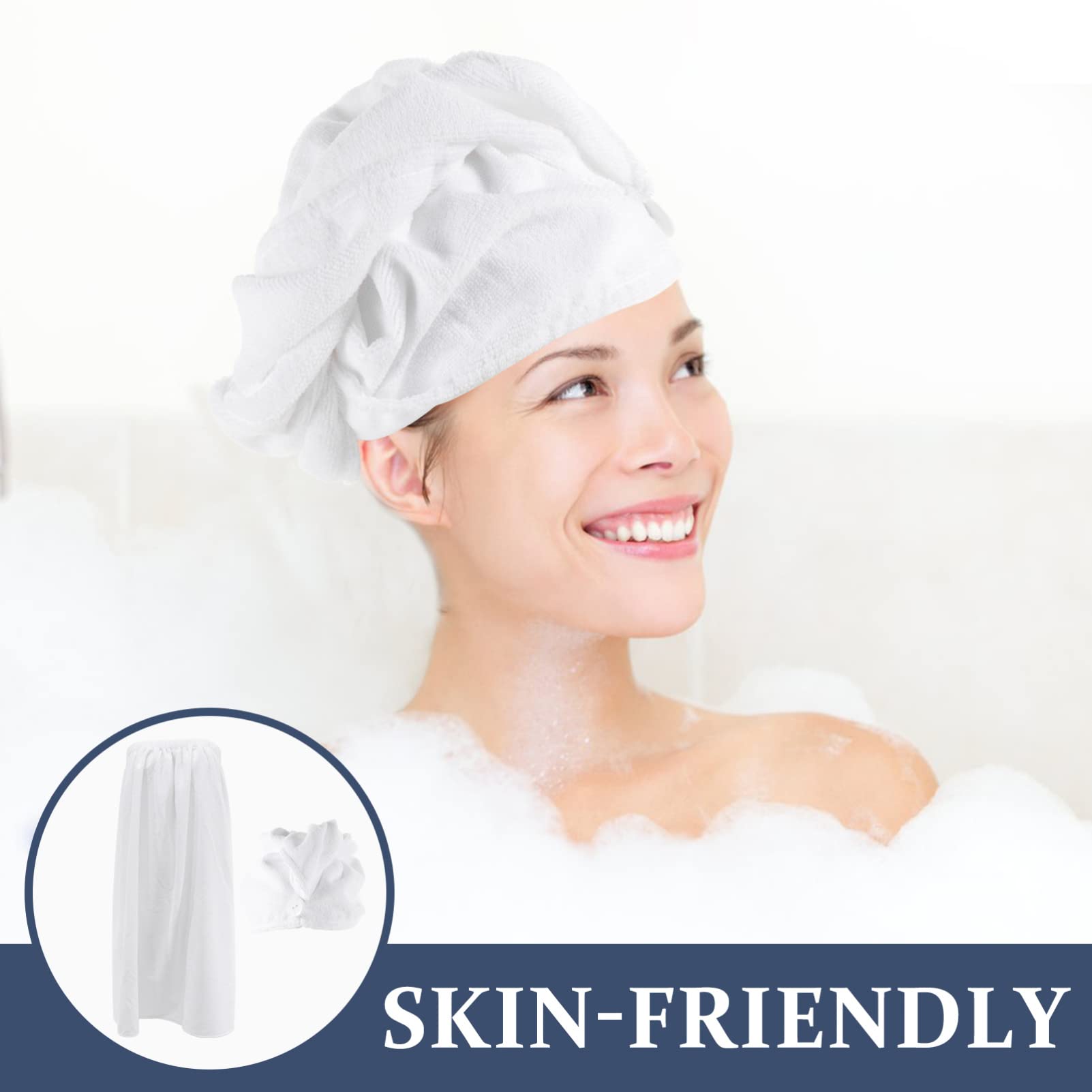 GLEAVI Duschtuch Mit Saugfähigem Badetuch Extragroßen Handtüchern Und Haarwickeln Für Nasses Haar Für Spa Reisen Und Outdoor-nutzung