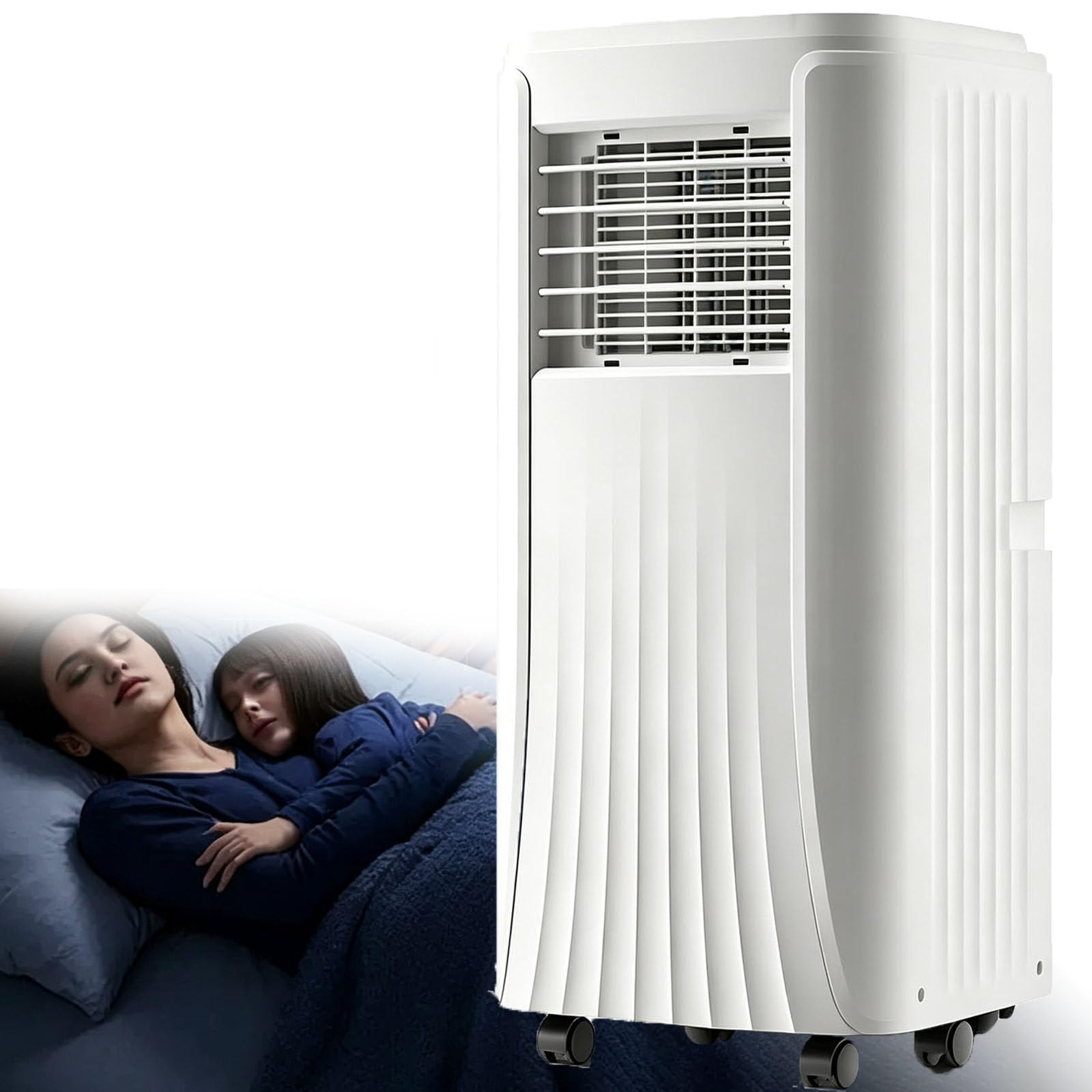 Freestanding Air Conditioner, Powerful Air Conditioning Unit 10,000 BTU/12,000 BTU | Air Conditioner Without Outdoor Unit, Noise-Reducing, On Casters, With Remote Control for the Office 12000BTU