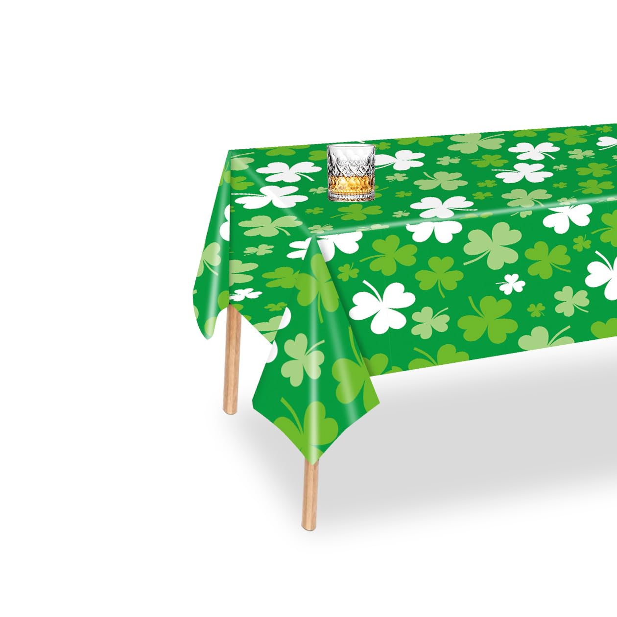 Jc.upin Green St Patricks Day Table Cloth,St Patricks Day Decorations Shamrock Table Cloths,9Ft X 4.5Ft Rectangle Plasctic Table Cover For Irish Saint Patrick Party Unique Birthday Party Tablecloth