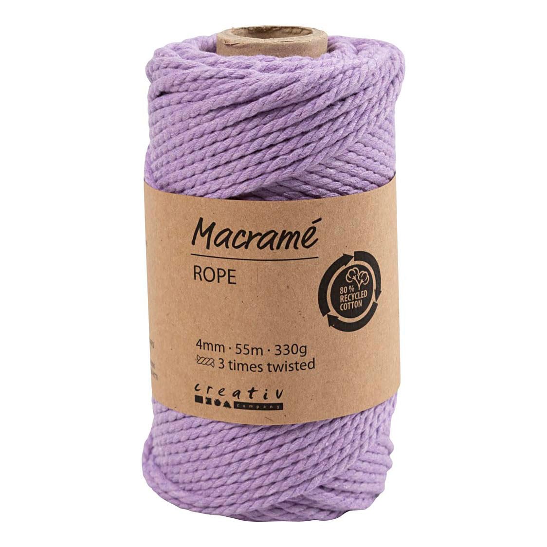 Cordón de macramé, diámetro de 4 mm, longitud de 55 m, 330 g, color amarillo