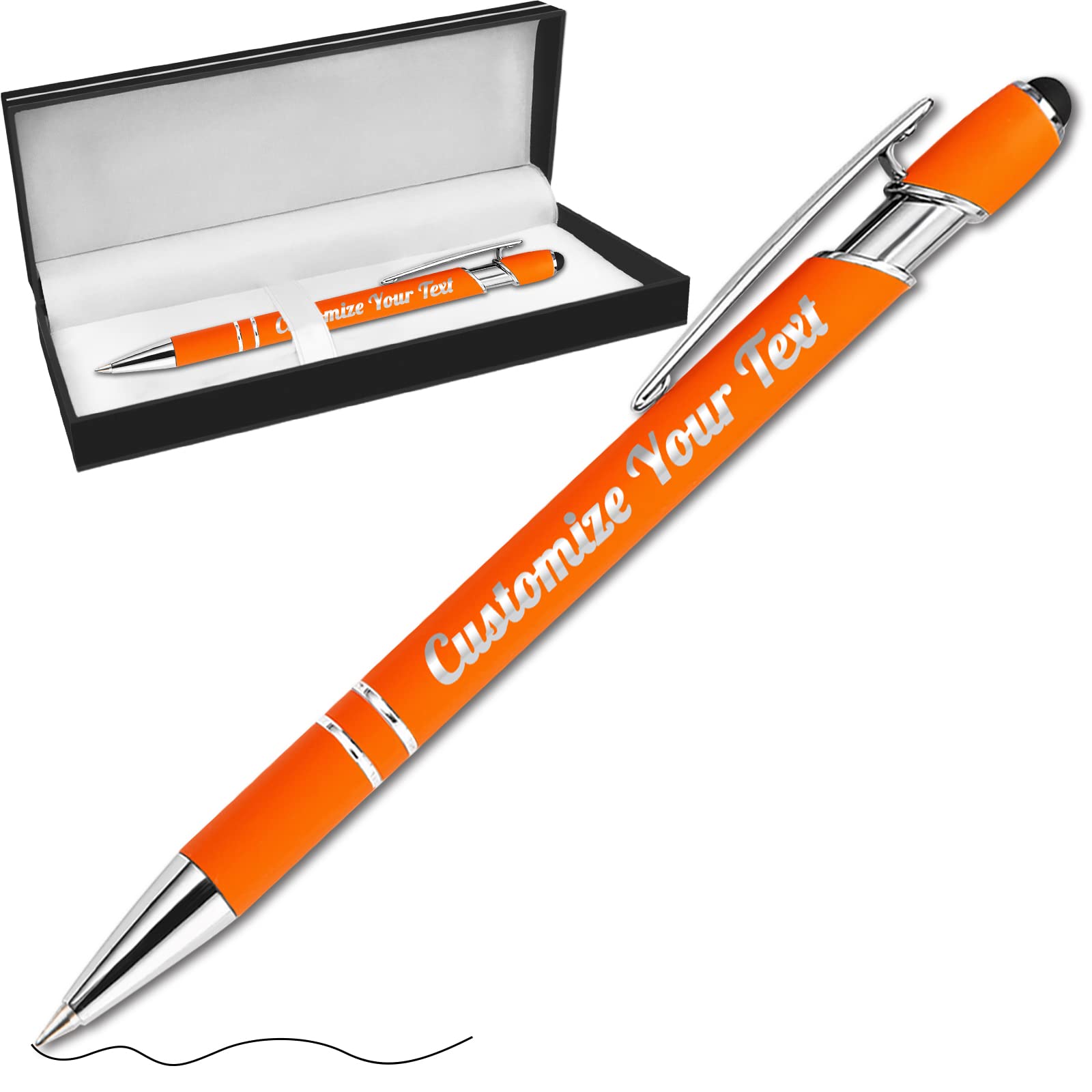 Fadace Up to 500 Pcs personalised Pens Bulk Custom customised Pen with Stylus Free Engraving Ballpoint Pens Set with Your Name Text for Business Women Men Graduation Wedding Gift — image 1