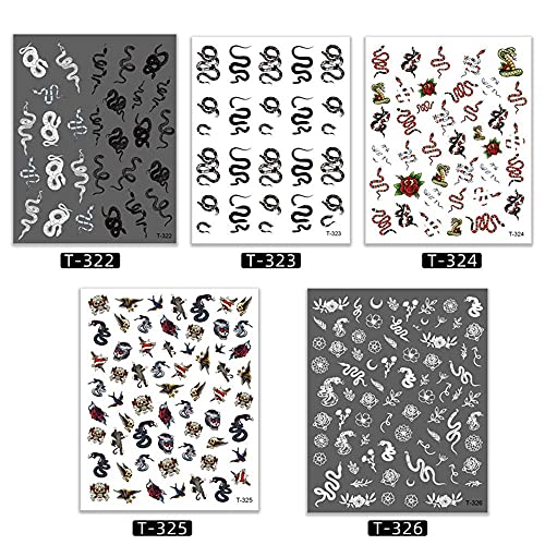 CJDM Nageldekorationen Maniküre Dekor Selbstklebender Nagel DIY Nagelaufkleber Nagelaufkleber Schlangen-Design-Muster 3D… – Bild 2