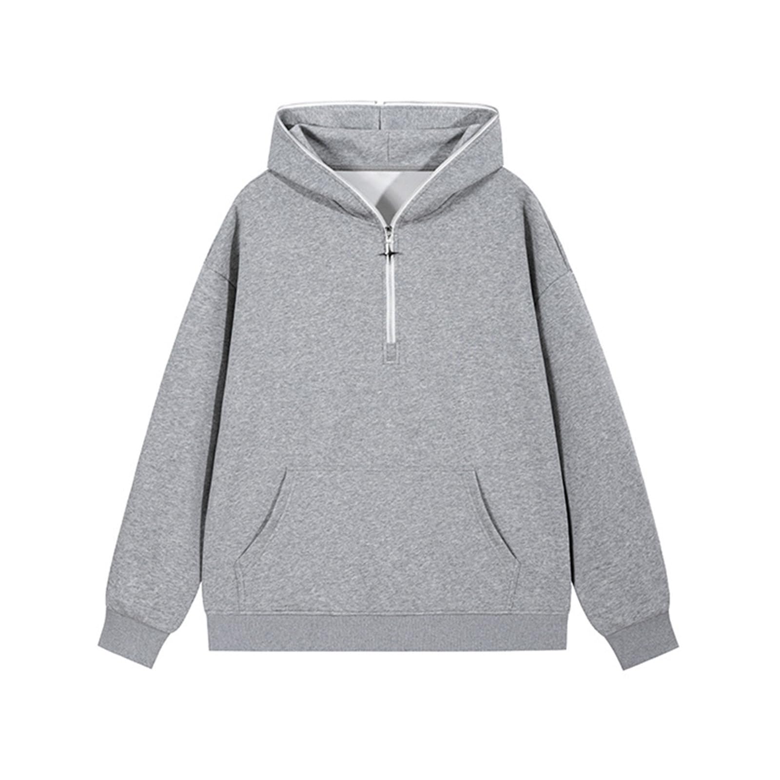 HAOLEI Sudaderas Hombres con Capucha,Hoodies Deportes Sudadera Media Cremallera Sweatshirt Homem Manga Larga Holgado Moda Ropa Deportivo con Bolsillos Casual Fitness Top Otoño e Invierno