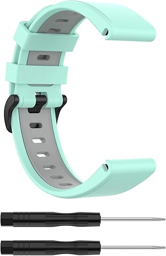 Miniatura 7 de Compatible con Garmin Fenix 6 Sapphire Watch Bands, Forerunner 945 Bands, 0.866 in Quickfit Silicona Correa de repuesto para Garmin Instinct, Fenix