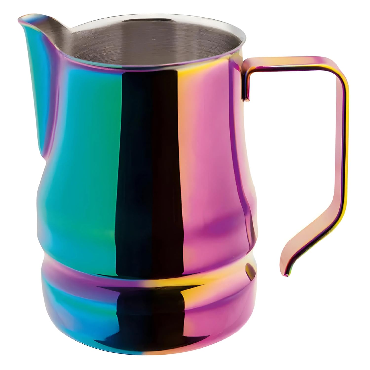 ILSA Lattiera Evolution per Cappuccino e Latte Art, Acciaio Inox 18/10, Color Arcobaleno, Tazze 3, Capacità 35 cl