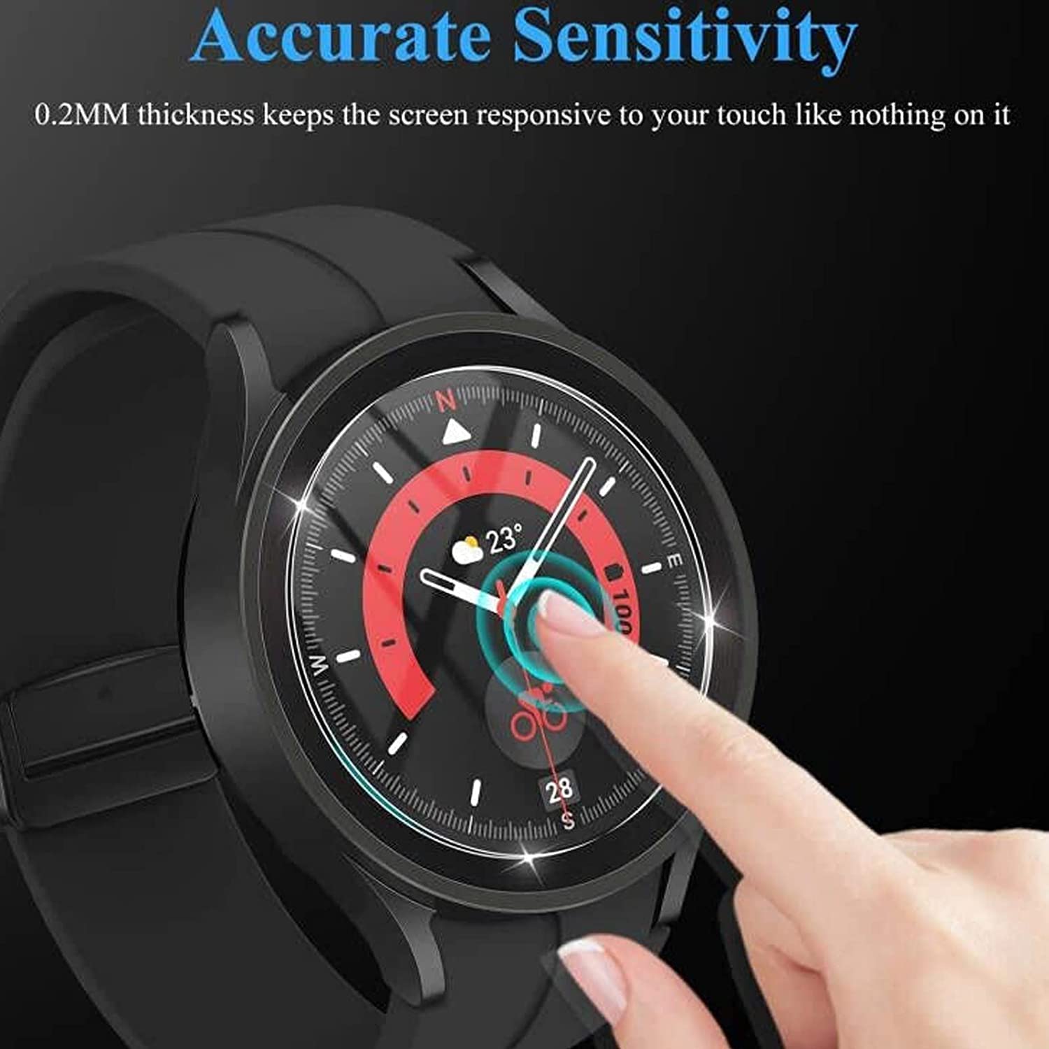 Blueshaweu 3 Pièces Protection Écran pour LIGE ST2 Verre Trempé,Protecteur D'écran Verre Trempé pour LIGE ST2 1.32 pouces Smart Watch