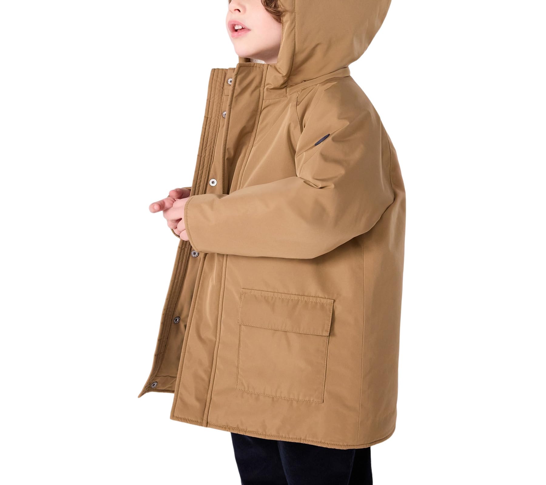 Petit Bateau Parka per bambini medio lungo tinta unita, Roccia, 5 anni