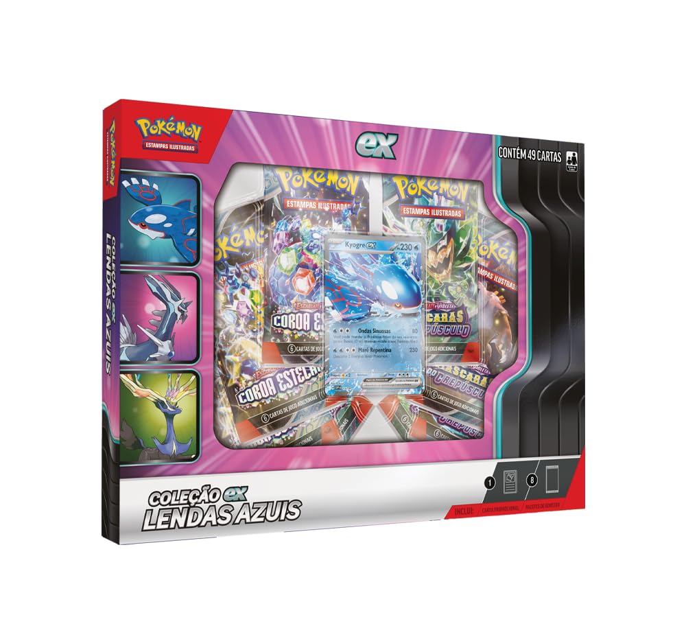 Pokémon TCG, Box Coleção Lendas Azuis Kyogre EX - Certificado FSC