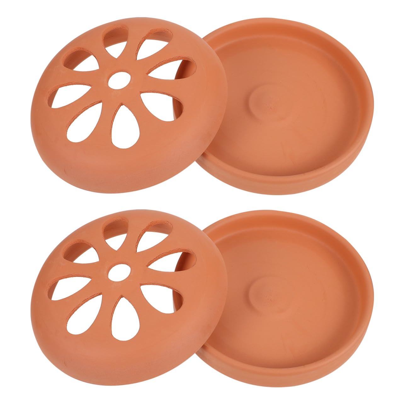 ULTECHNOVO Porta Zampirone Terracotta 2 Pezzi Bruciatore Profumato Decorativo in Terracotta Marrone, Sicuro per Uso Esterno, per Patio e Pesca