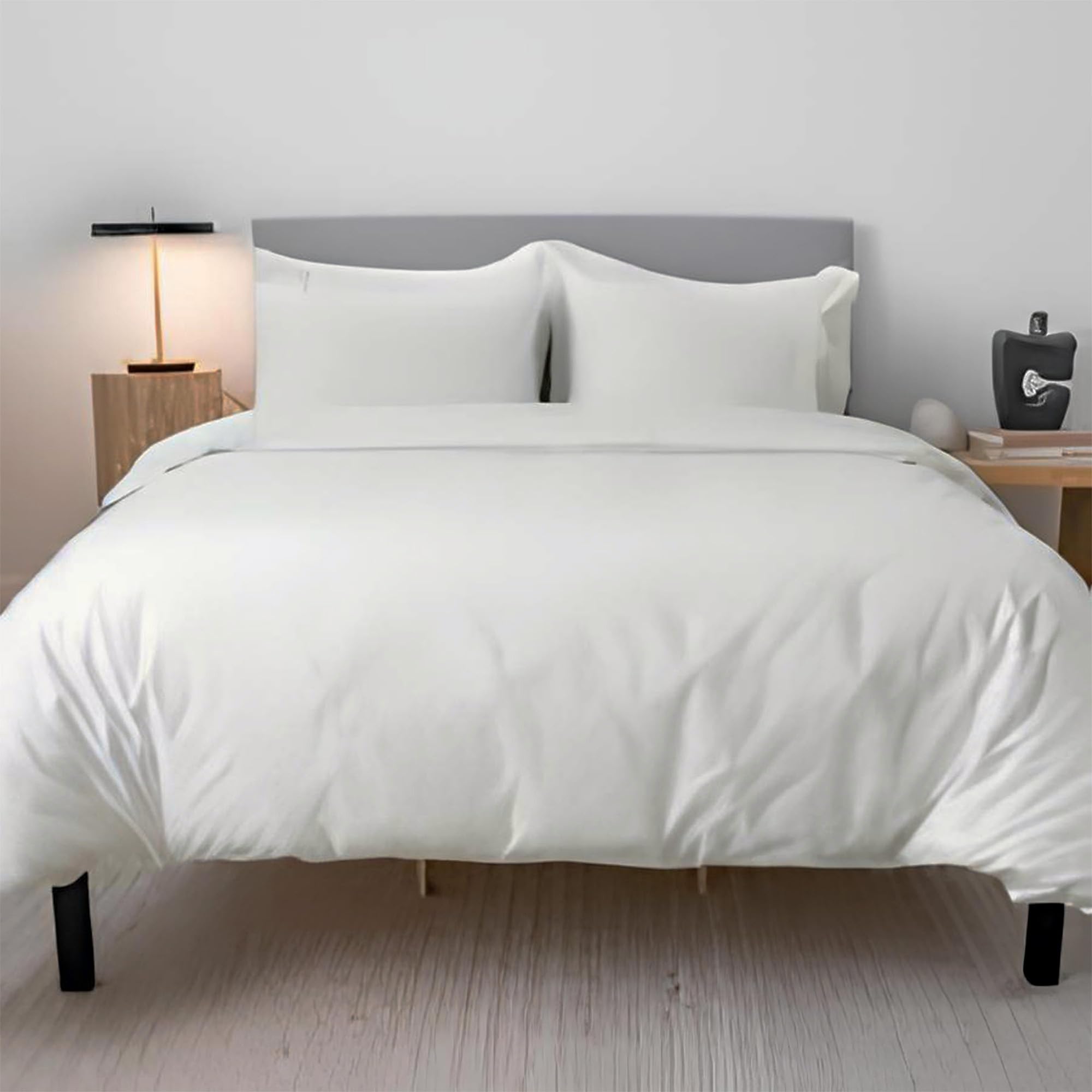 EverSoft Bedding 3PCS 100% Egyptian Cotton Single Size Duvet Cover Set with Fitted Sheet & 1x Pillowcase 400 Thread Count Single Duvet Cover Set