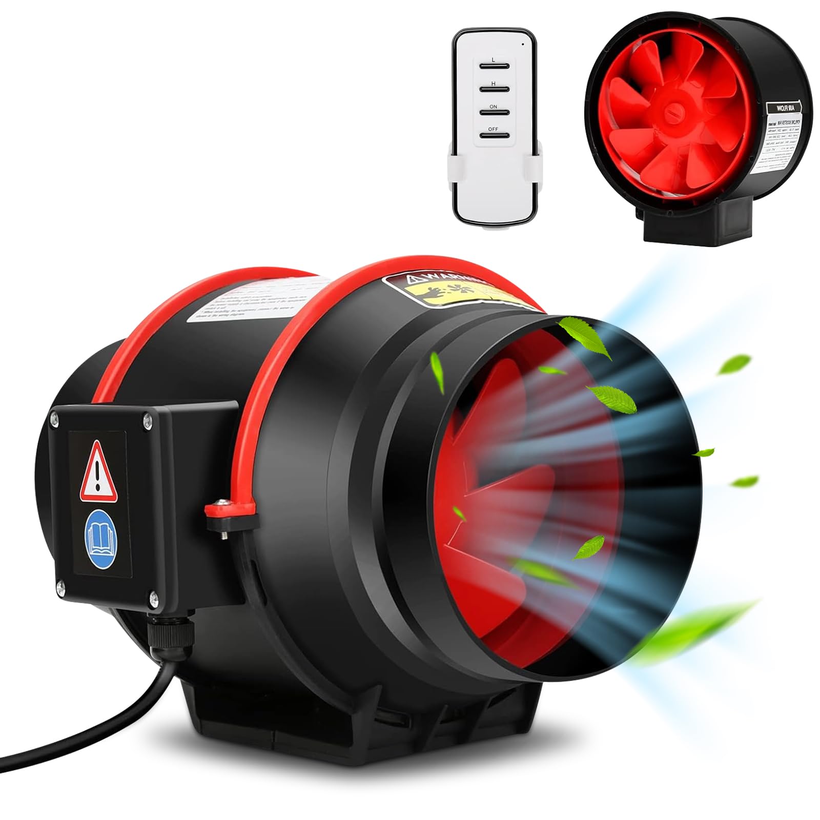 WingFly 100mm Ventilador de Extracción Ajustable 310 m³/h, Ventilador Extractor de Aire con Controlador de Velocidad Variable para Baño, Tienda de Cultivo, Garage