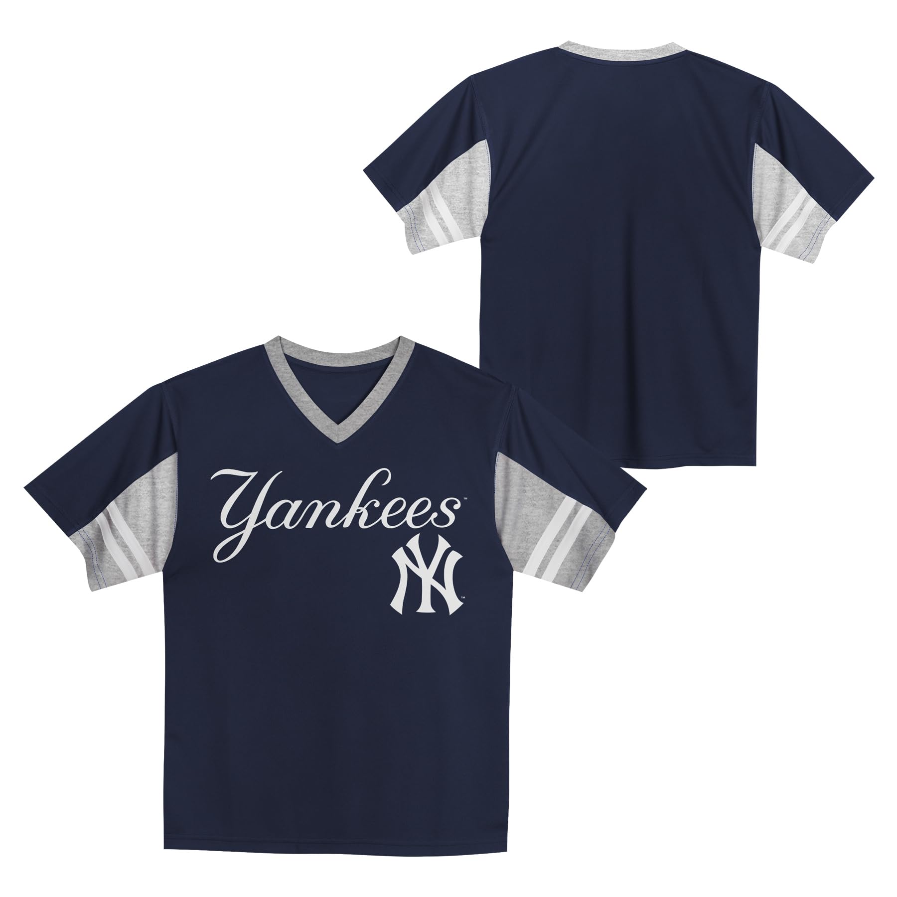 MLB Toddler 2T-4T Officially Licensed Team Color Primary Logo Baseball Fashion Top V-Neck Jersey - 3