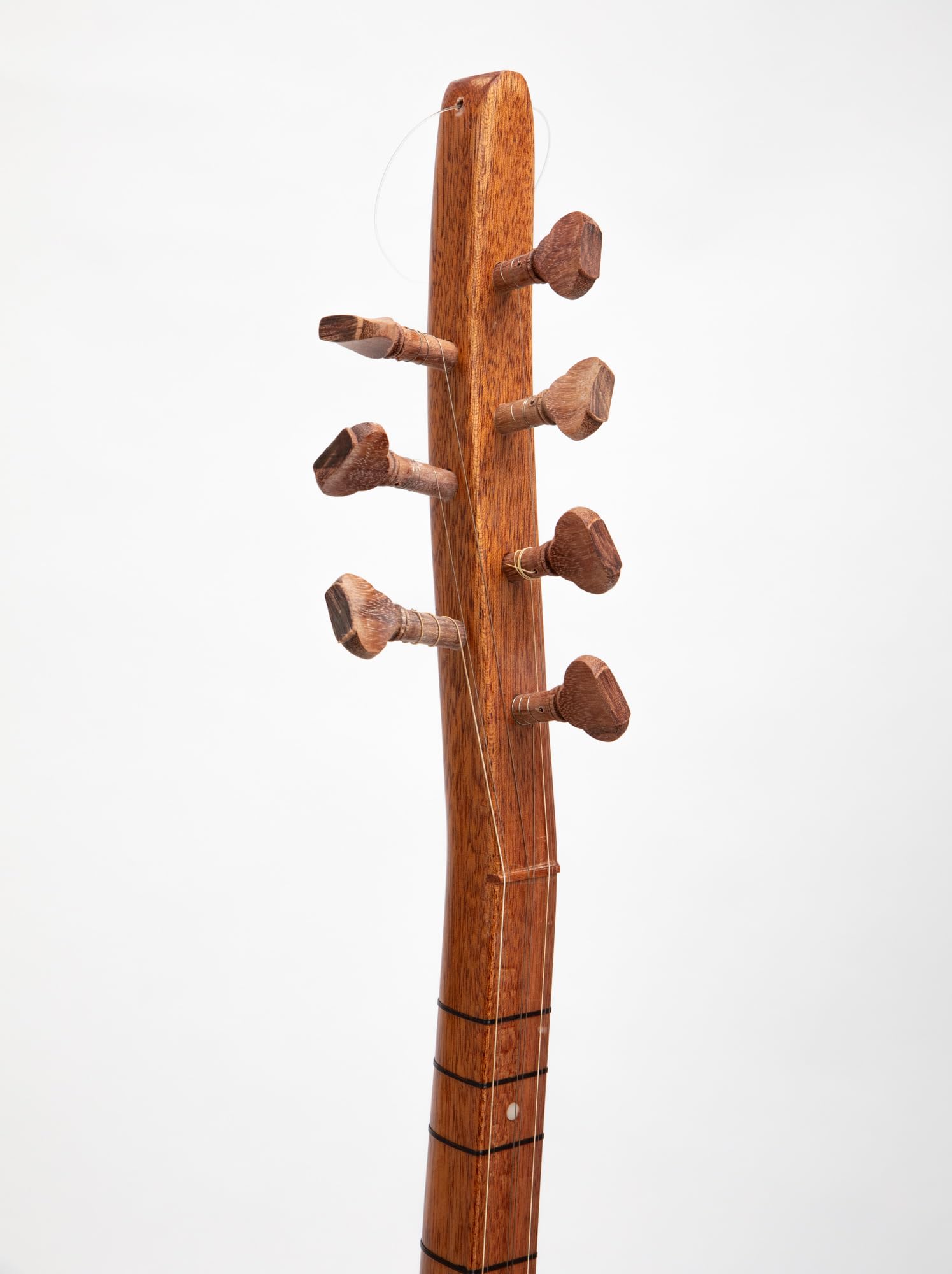 Short Neck Saz Baglama with Mahogany wood & Built-in Pickup, Rosewood pegs Hand Made instrument With picks and extra strings set - Image 3