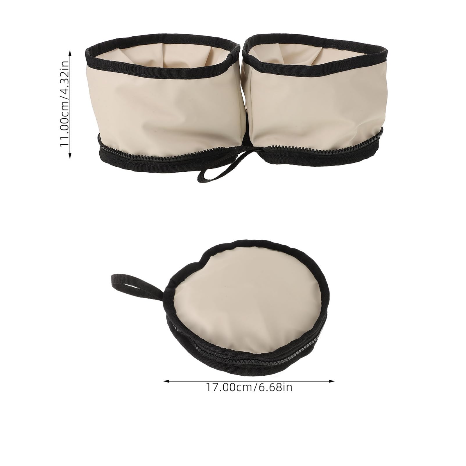 GALPADA Portable Dog Bowl for Travel Oxford Foldable Pet Bowl with Zipper Closure Lightweight and Compact Design for and Outdoor Use for Dogs and Cats